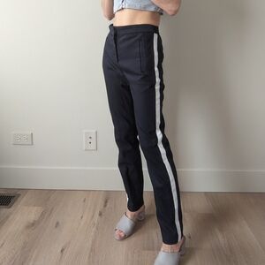 Zara Navy Pants With White Stripe
